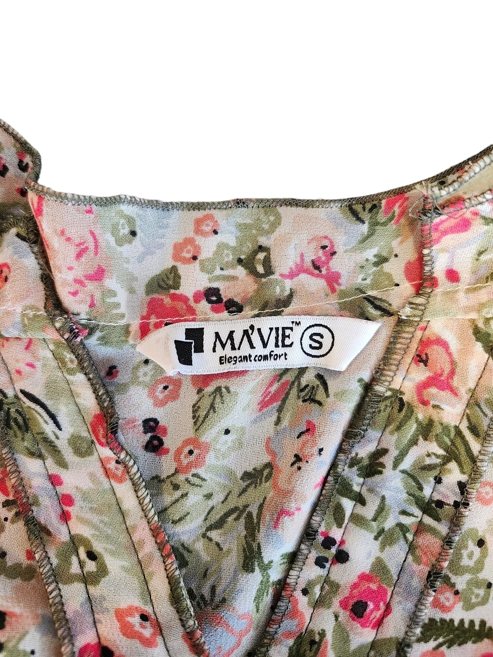 Women's Floral Cottagecore Romantic Coastal Boho Button-Front Blouse - M - Picture 3 of 11